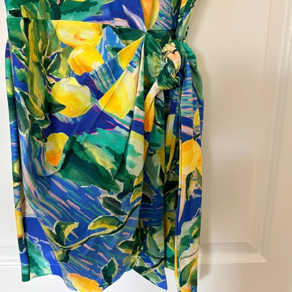Sezane Blue and Yellow Floral Mini Dress - Picture 3 of 4